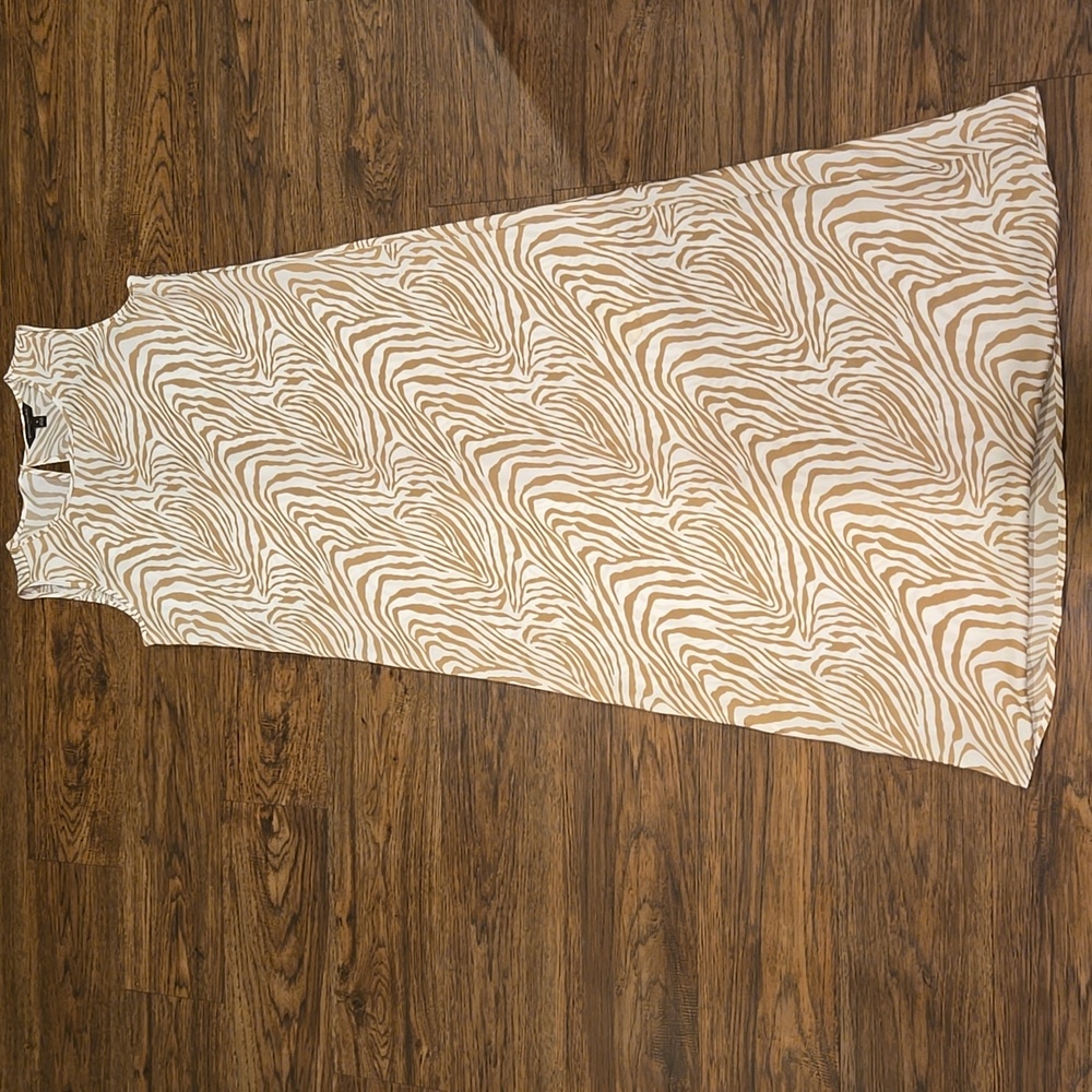 Banana Republic Cream and Brown Zebra Maxi Dress